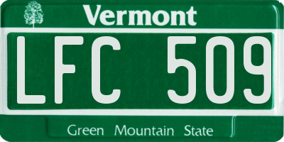 VT license plate LFC509