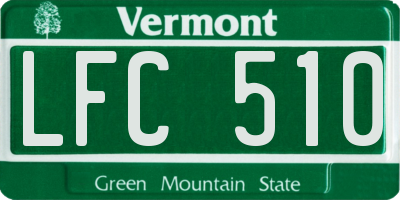 VT license plate LFC510