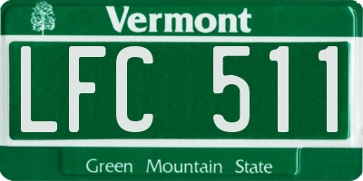 VT license plate LFC511