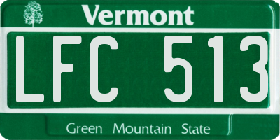 VT license plate LFC513