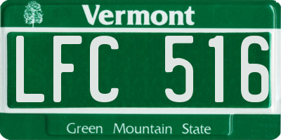 VT license plate LFC516
