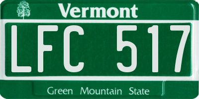 VT license plate LFC517