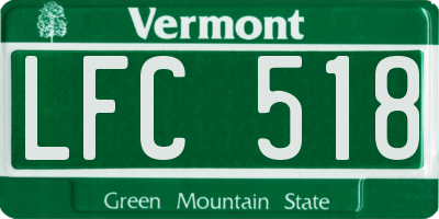 VT license plate LFC518