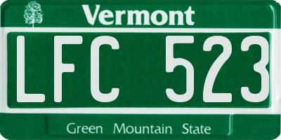 VT license plate LFC523