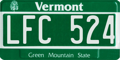 VT license plate LFC524