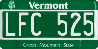 VT license plate LFC525
