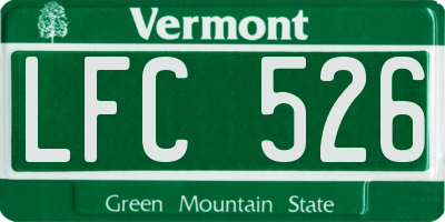 VT license plate LFC526