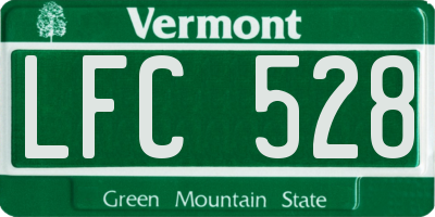VT license plate LFC528