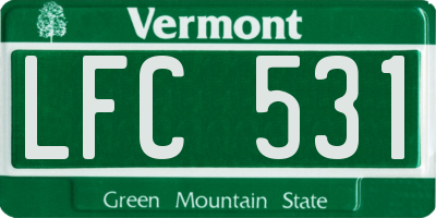 VT license plate LFC531