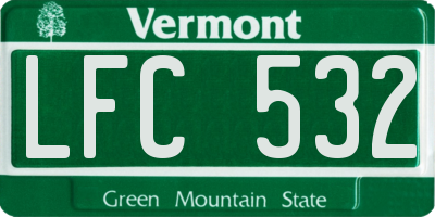 VT license plate LFC532
