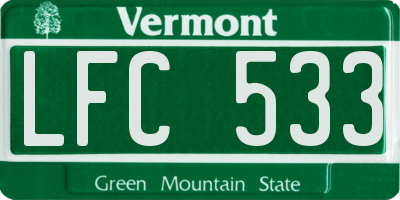VT license plate LFC533