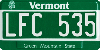 VT license plate LFC535