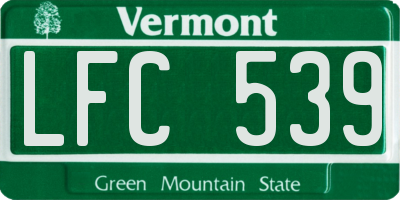 VT license plate LFC539