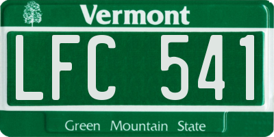 VT license plate LFC541