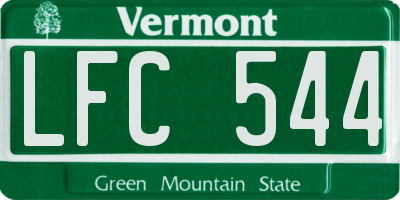 VT license plate LFC544