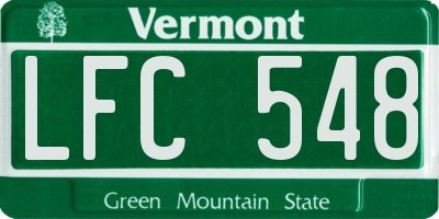 VT license plate LFC548