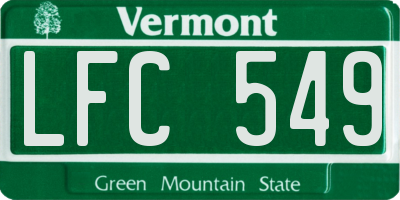 VT license plate LFC549