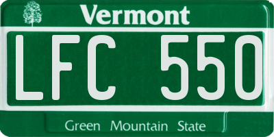VT license plate LFC550