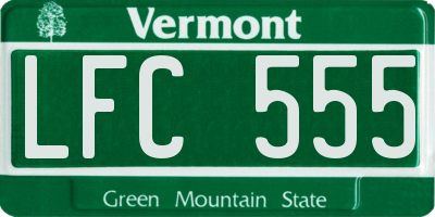VT license plate LFC555