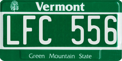VT license plate LFC556