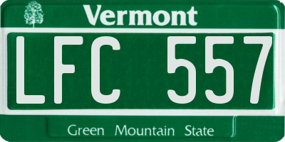 VT license plate LFC557