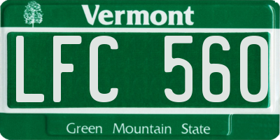 VT license plate LFC560