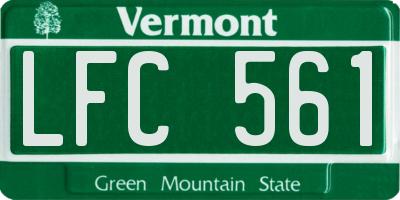 VT license plate LFC561