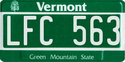 VT license plate LFC563