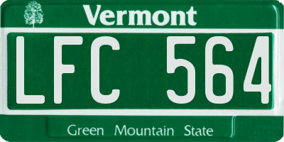 VT license plate LFC564