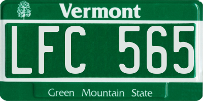 VT license plate LFC565