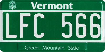 VT license plate LFC566