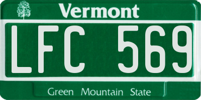 VT license plate LFC569