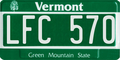 VT license plate LFC570