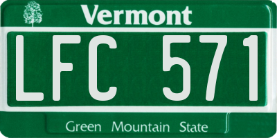 VT license plate LFC571