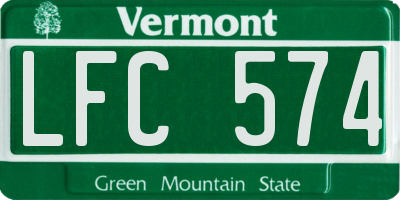 VT license plate LFC574