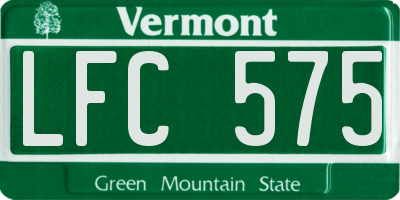 VT license plate LFC575