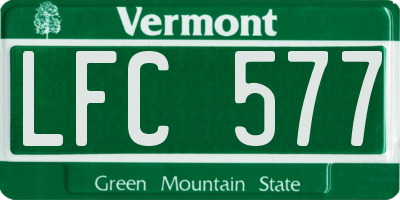VT license plate LFC577