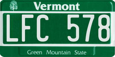 VT license plate LFC578