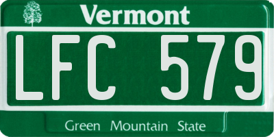 VT license plate LFC579