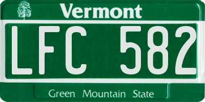 VT license plate LFC582
