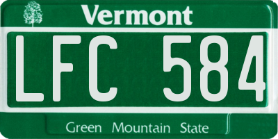 VT license plate LFC584