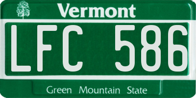 VT license plate LFC586