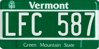VT license plate LFC587