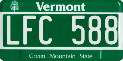 VT license plate LFC588