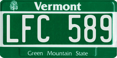 VT license plate LFC589