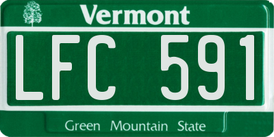 VT license plate LFC591