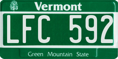 VT license plate LFC592