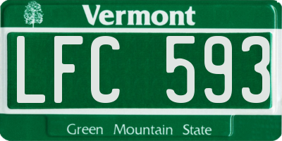 VT license plate LFC593