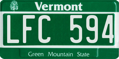 VT license plate LFC594