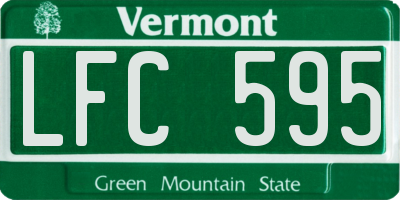 VT license plate LFC595